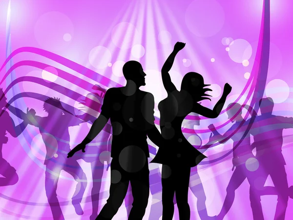 Disco Dancing представляет вечеринки дискотека и веселый — стоковое фото