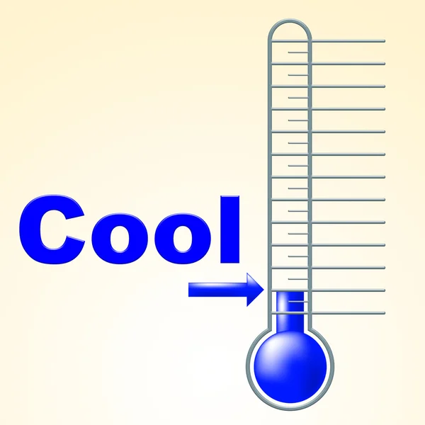 Cool Thermometer Shows thermostaat Frosty en kou — Stockfoto