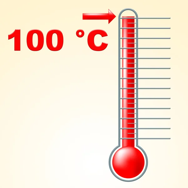 One Hundred Degrees Shows Mercury Column And Boiling — Stock Photo, Image