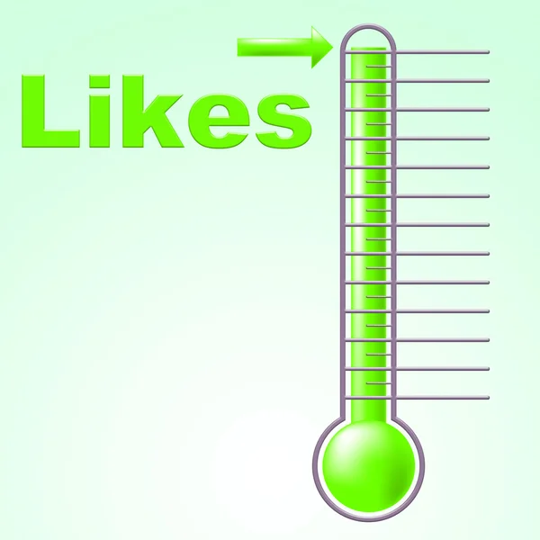 Thermometer Like Shows Social Media And Celsius — Stock Photo, Image