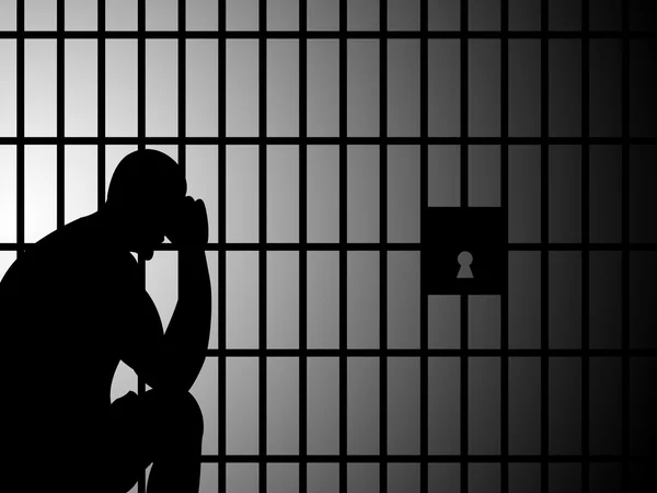 Copyspace prisão representa levar em custódia e em branco — Fotografia de Stock