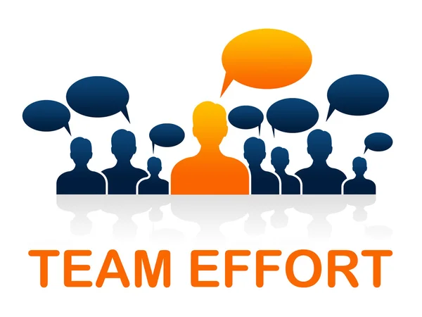 Team Effort Shows Togetherness Agreement And Together — Stock Photo, Image