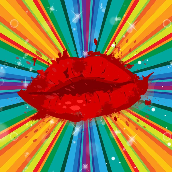 Harten lippen toont de dag van valentijnskaarten en gezicht — Stockfoto