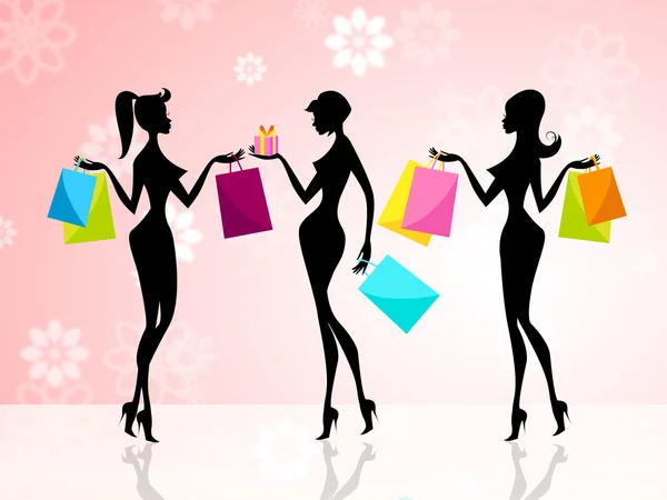 Compras Shopper muestra actividad comercial y adultos — Foto de Stock