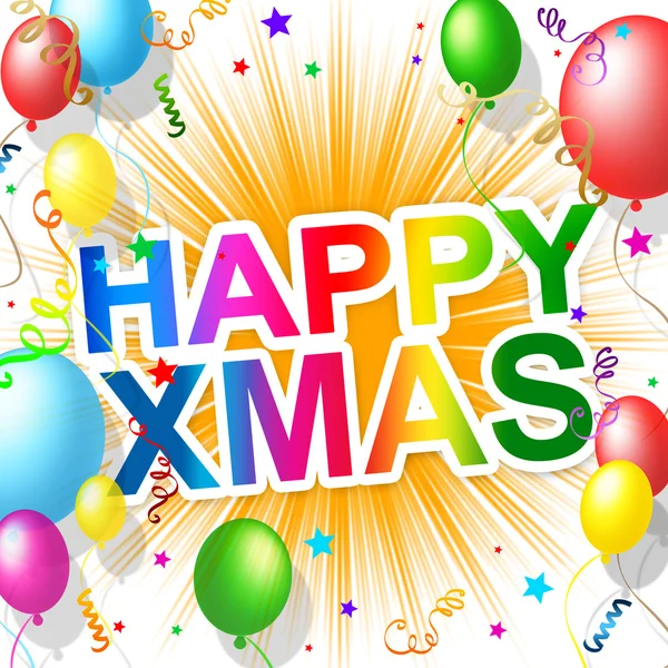 Happy Xmas Shows Christmas Greeting And Celebrations — Stock Photo, Image