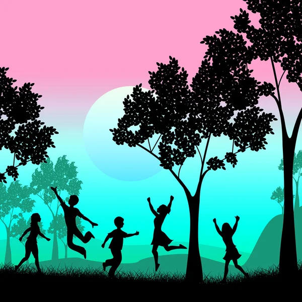 Barn träd utgör fri tid och gren — Stockfoto