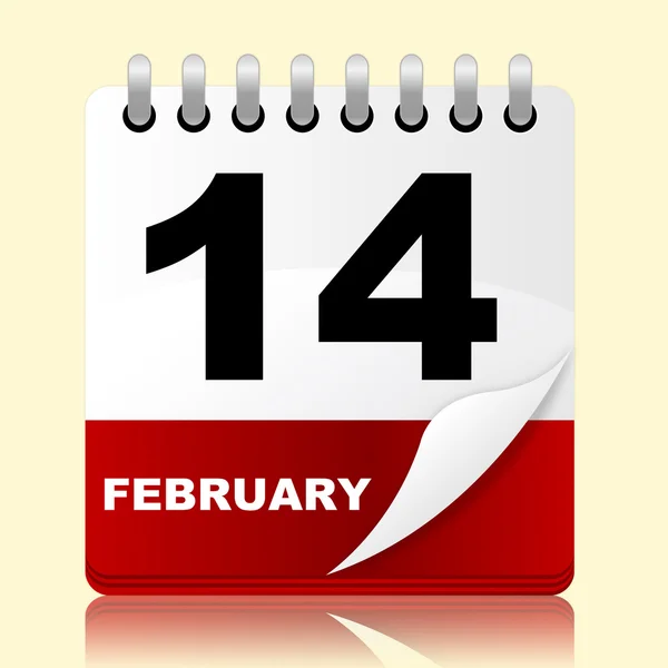 Calendario de amor significa día de San Valentín y 14Th — Foto de Stock