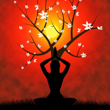 egzersiz sağlık ve sağlık Yoga pose gösterir