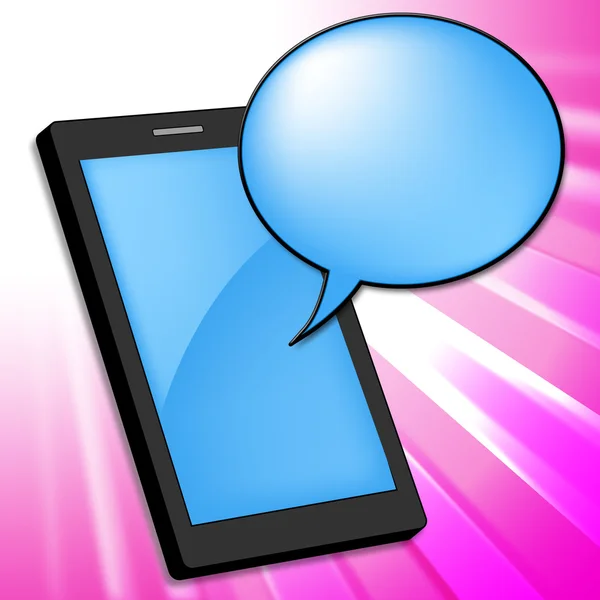 Cep telefonu akıllı telefon çevrimiçi ve sohbet gösterir — Stok fotoğraf