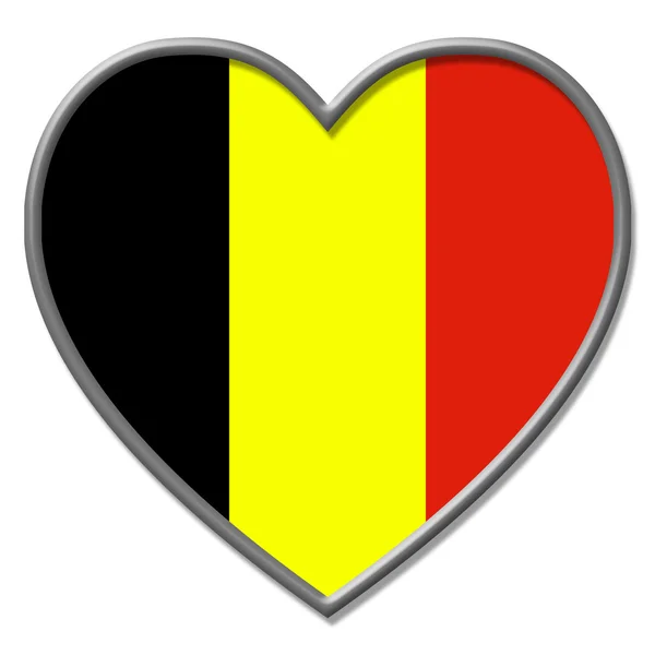 Heart Belgium Indicates Valentine Day And Belgian — Stock Photo, Image