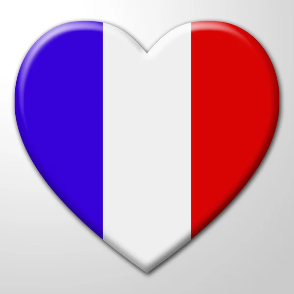 Γαλλία καρδιά αντιπροσωπεύει την ημέρα του Αγίου Βαλεντίνου και Ευρώπη — Φωτογραφία Αρχείου