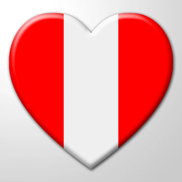 Austria Heart Represents Valentine Day And Euro — Stock Photo, Image