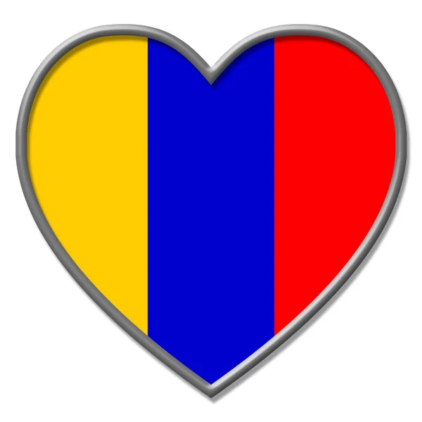 Columbia Heart Means Valentine Day And Columbian — Stock Photo, Image