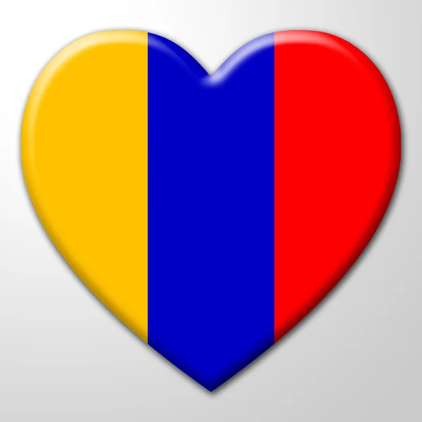 Columbia Heart Represents South America And Columbian — Stock Photo, Image