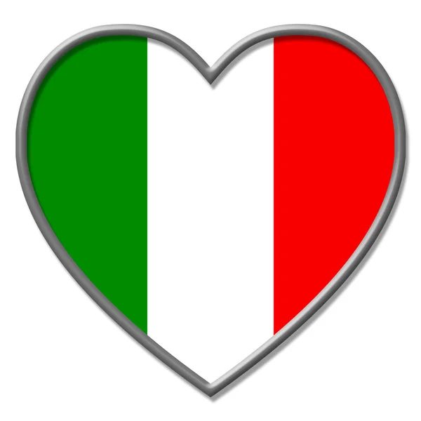 Srdce Itálie ukazuje valentine den a Evropa — Stock fotografie