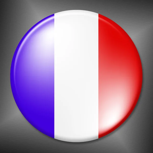 French Badge Shows Waving Flag And Badges — Stock Photo, Image