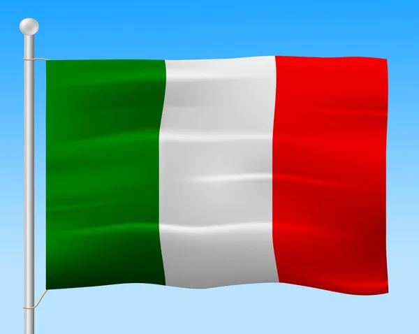 Italië vlag betekent Italiaanse nationaliteit en Europese — Stockfoto