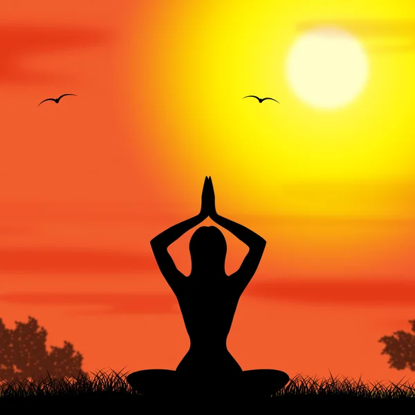 Vücut sakin ve meditasyon Yoga pose anlamına gelir — Stok fotoğraf