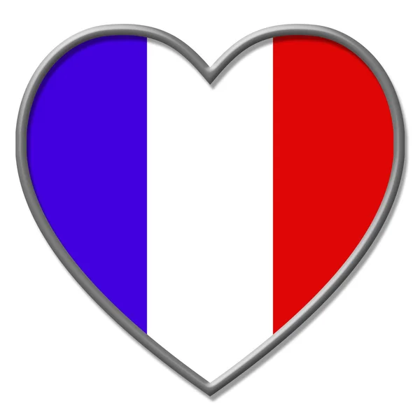 Coração da França significa Dia dos Namorados e Euro — Fotografia de Stock