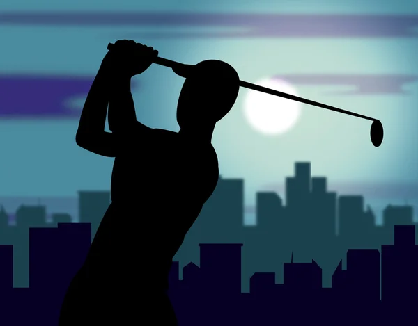 Golfpálya azt jelenti, hogy gyakorlása golfjátékos és Golf — Stock Fotó