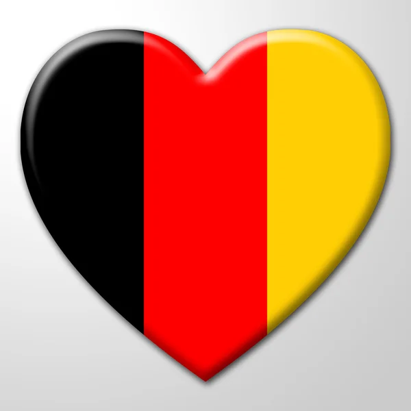 Germany Heart Indicates Valentines Day And Affection — Stock Photo, Image