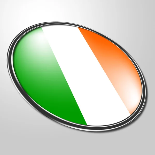 爱尔兰徽章意味着挥舞着国旗和按钮 — 图库照片