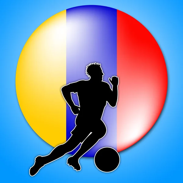 Joueur de football montre le football colombien et la nationalité — Photo