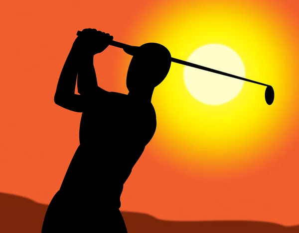 Golf Swing Represents Recreation Golfing And Exercise — Stock Photo, Image