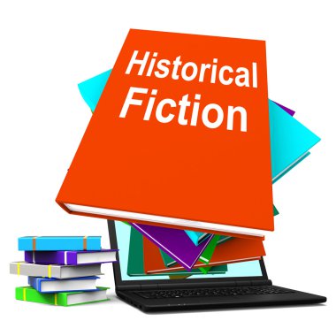 tarihsel kurgu kitap yığını laptop tarih kitaplarından anlamına gelir.
