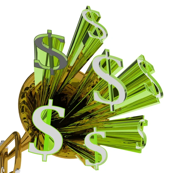 Dollars Sign Means Money Currency And Finances — Stock Photo, Image