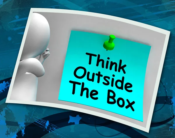 Think Outside The Box Photo Means Different Unconventional Think — Stock Photo, Image