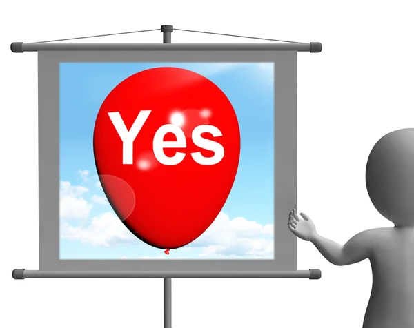 Yes Sign Means Affirmative Approval and Certainty — Stock Photo, Image