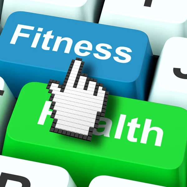 Fitness hälsa datorn visar hälsosam livsstil — Stockfoto