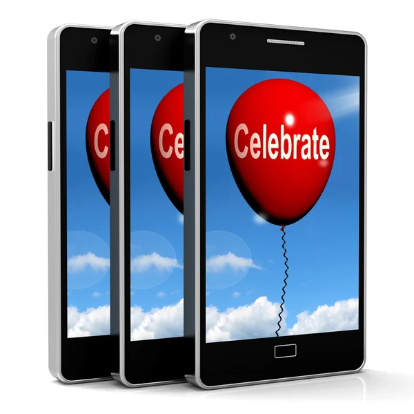 Celebrate Balloon Means Events Parties and Celebrations — Stock Photo, Image