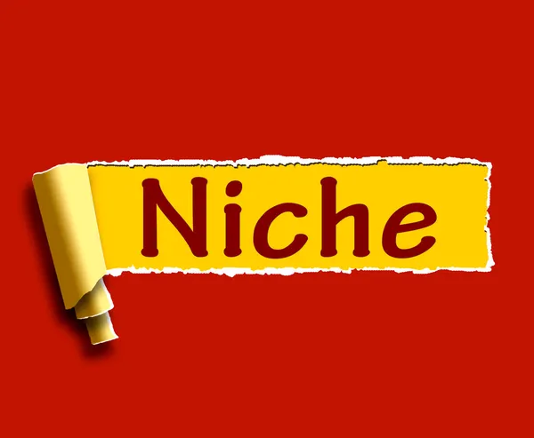 Nisch word visar web öppning eller specialitet — Stockfoto