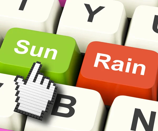太阳雨计算机平均天气和季节 — 图库照片
