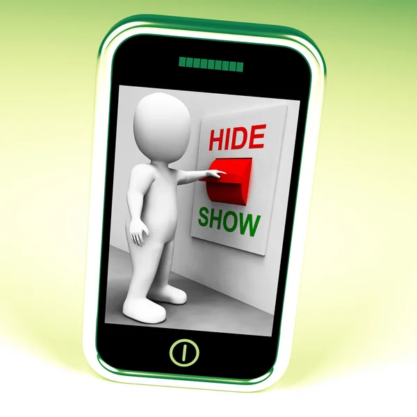 Mostra Nascondi interruttore significa nascondere o rivelare — Foto Stock