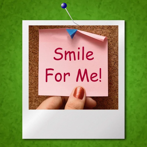 Smile For Me Photo Means Be Happy Cheerful — Stock Photo, Image