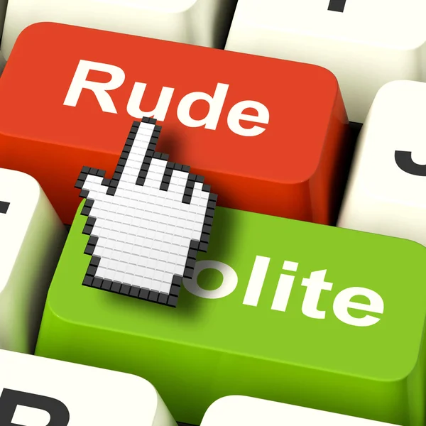 Rude Impolite Computer Means Insolence Bad Manners — Stock Photo, Image