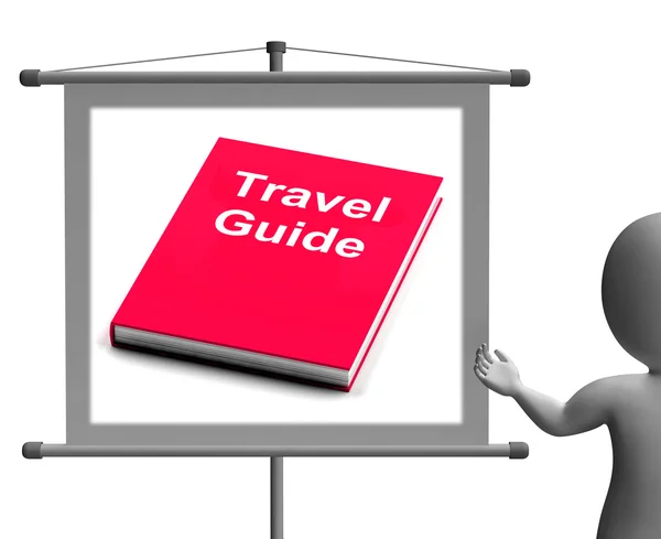 Travel Guide Sign Shows Informações sobre Viagens — Fotografia de Stock