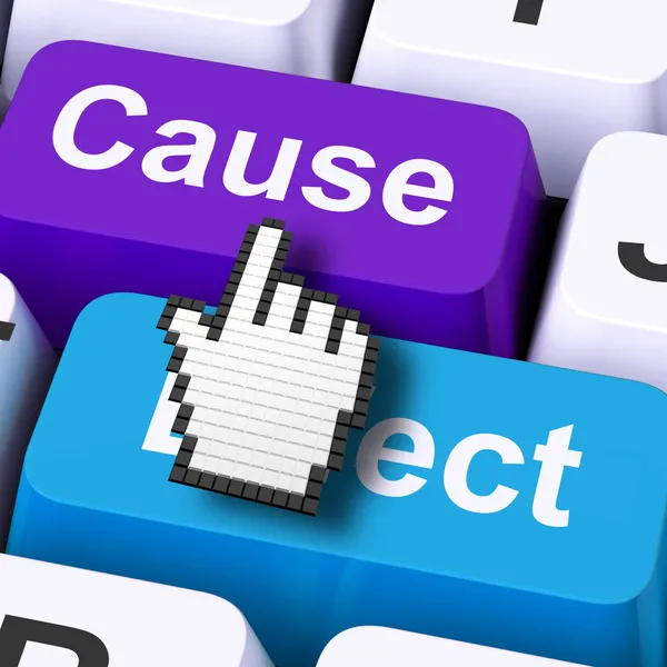 Cause Effect Computer Means Consequence Action Or Reaction — Stock Photo, Image