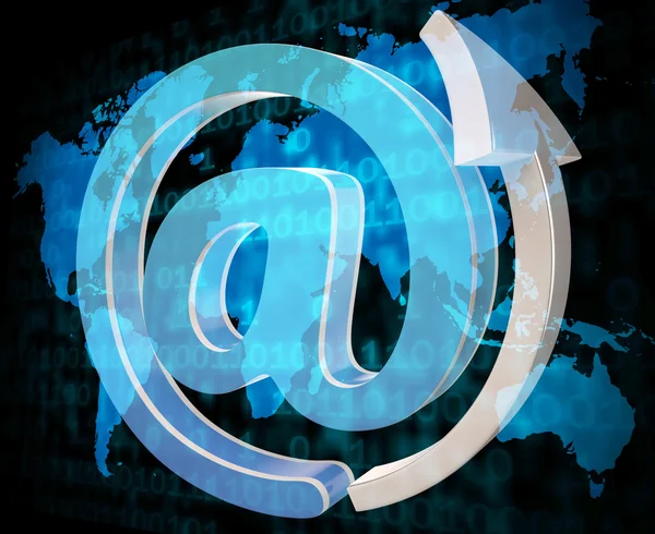E-mail teken shows Stuur bericht en communiceren — Stockfoto