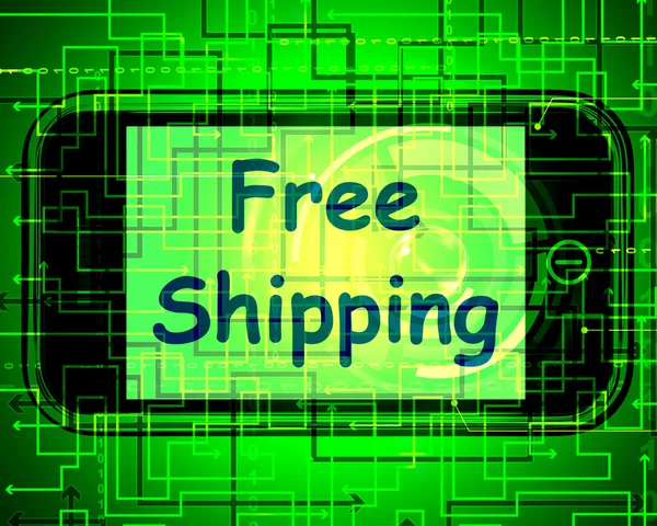 Free Shipping On Phone Shows No Charge Or Gratis Deliver — Stock Photo, Image
