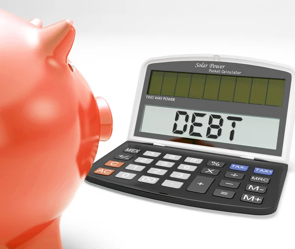 Debt Calculator Shows Credit Arrears Or Liabilities — Stock Photo, Image