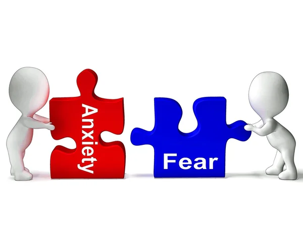 Anxiety Fear Puzzle Means Anxious Or Afraid — Stock Photo, Image