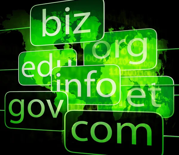 Biz com net mostra sites internet ou seo — Fotografia de Stock