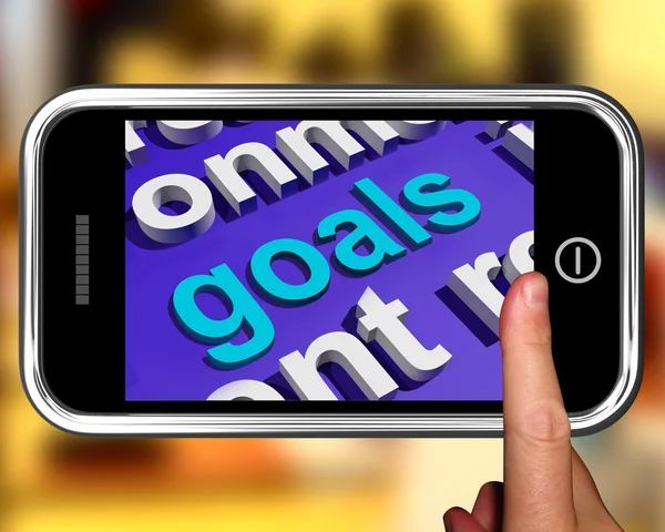 Goals In Word Cloud Shows Aims Objectives Or Aspirations — Stock Photo, Image