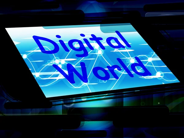 Mundo digital no telefone significa conexão Internet Www — Fotografia de Stock