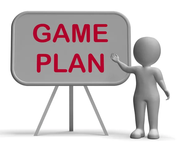 Game Plan Whiteboard Means Scheme Approach Or Planning — Stock Photo, Image