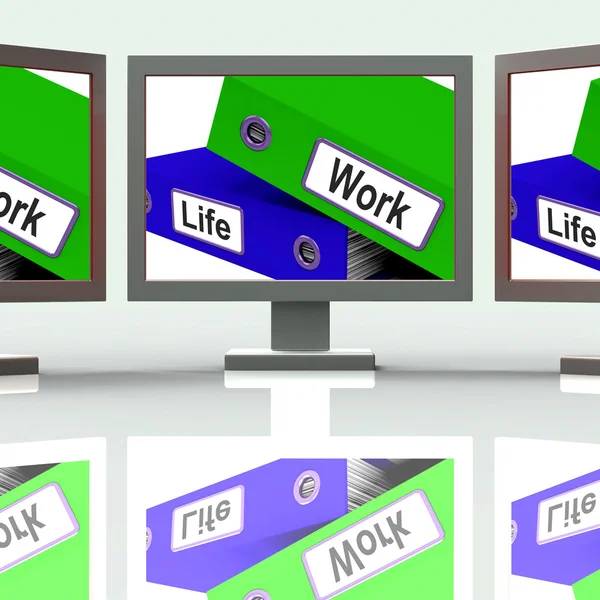 Leven werk mappen betekent evenwicht tussen carrière en vrije tijd — Stockfoto